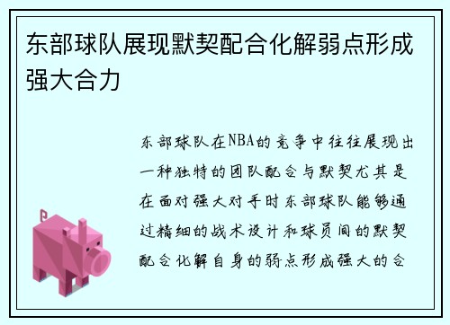 东部球队展现默契配合化解弱点形成强大合力